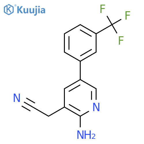 2-Amino-5-(3-(trifluoromethyl)phenyl)pyridine-3-acetonitrile structure