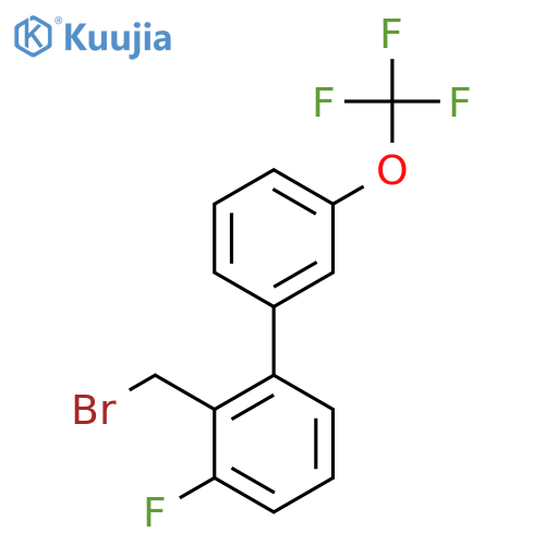 2-Bromomethyl-3-fluoro-3'-(trifluoromethoxy)biphenyl structure
