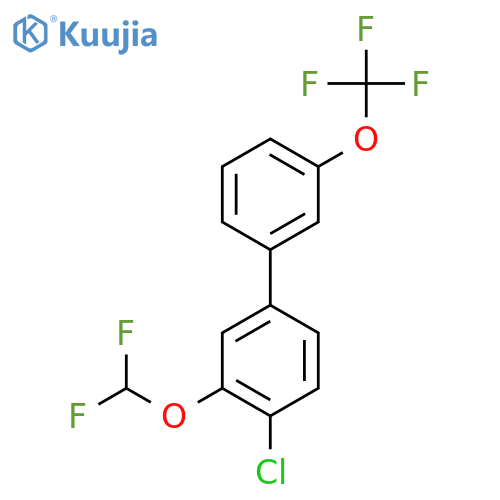 4-Chloro-3-(difluoromethoxy)-3'-(trifluoromethoxy)biphenyl structure