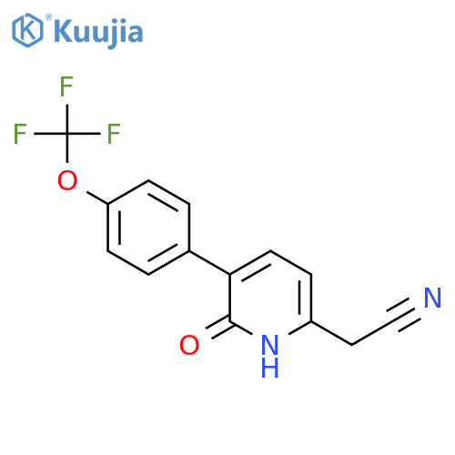 2-Hydroxy-3-(4-(trifluoromethoxy)phenyl)pyridine-6-acetonitrile structure