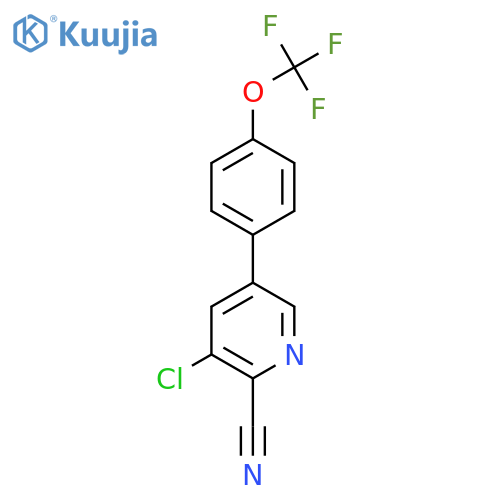 3-Chloro-5-(4-(trifluoromethoxy)phenyl)picolinonitrile structure