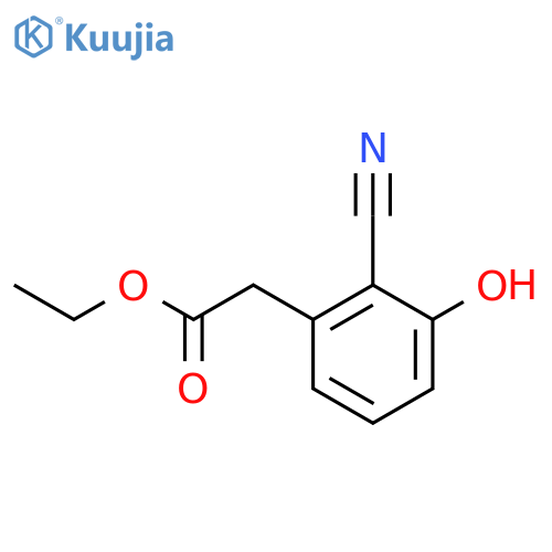 Ethyl 2-cyano-3-hydroxyphenylacetate structure