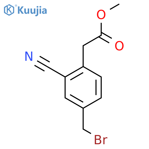 Methyl 4-(bromomethyl)-2-cyanophenylacetate structure
