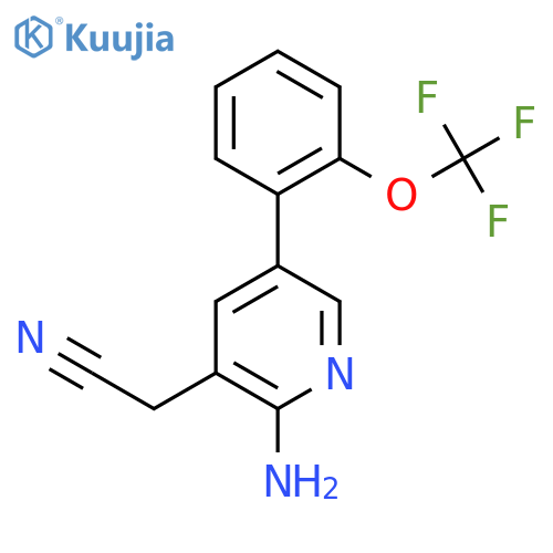 2-Amino-5-(2-(trifluoromethoxy)phenyl)pyridine-3-acetonitrile structure