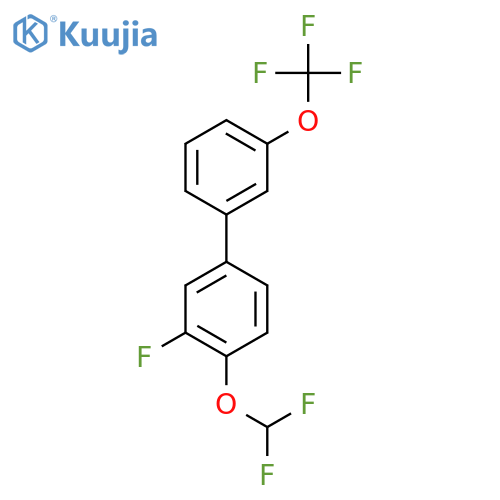 4-(Difluoromethoxy)-3-fluoro-3'-(trifluoromethoxy)biphenyl structure