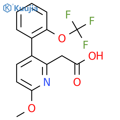 6-Methoxy-3-(2-(trifluoromethoxy)phenyl)pyridine-2-acetic acid structure