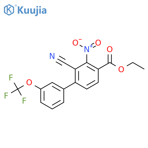 Ethyl 2-Cyano-3-nitro-3'-(trifluoromethoxy)biphenyl-4-carboxylate structure