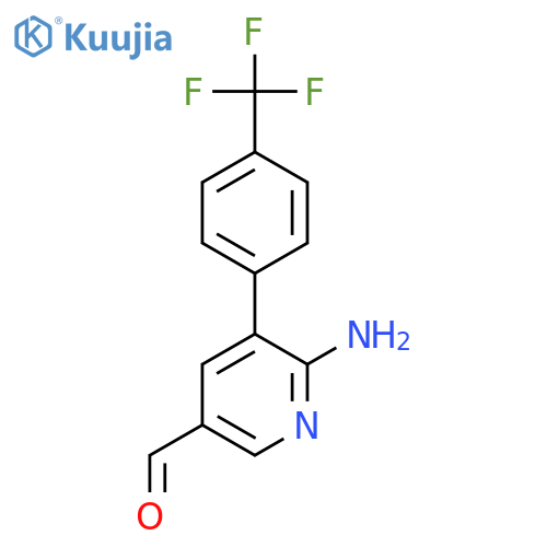6-Amino-5-(4-(trifluoromethyl)phenyl)nicotinaldehyde structure