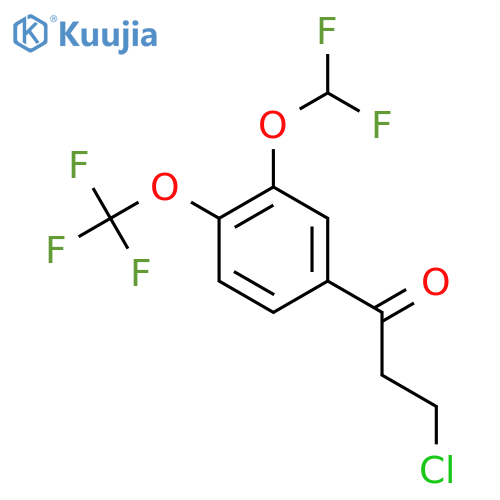 3-Chloro-3'-(difluoromethoxy)-4'-(trifluoromethoxy)propiophenone structure