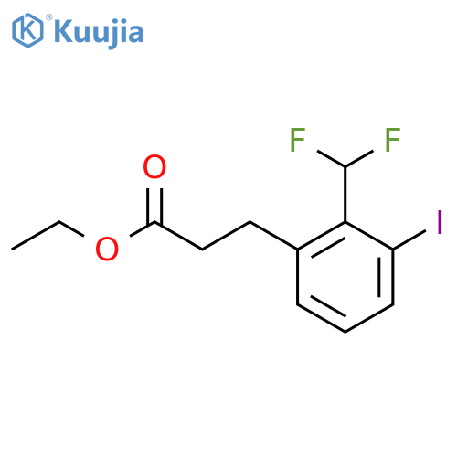 Ethyl 3-(2'-(difluoromethyl)-3'-iodophenyl)propionate structure