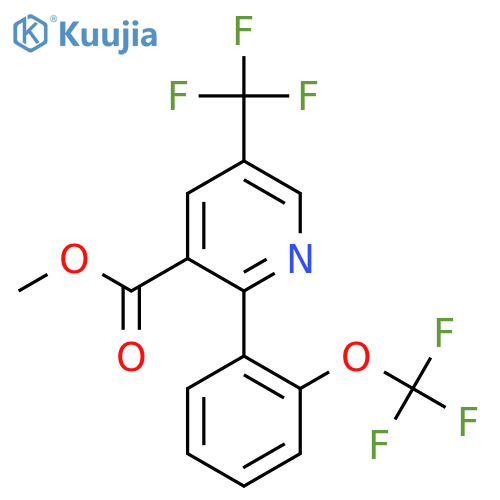 Methyl 2-(2-(trifluoromethoxy)phenyl)-5-(trifluoromethyl)nicotinate structure