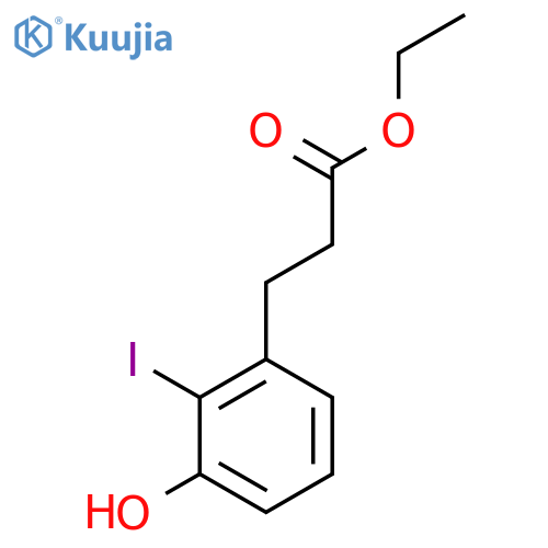 Ethyl 3-(3'-hydroxy-2'-iodophenyl)propionate structure
