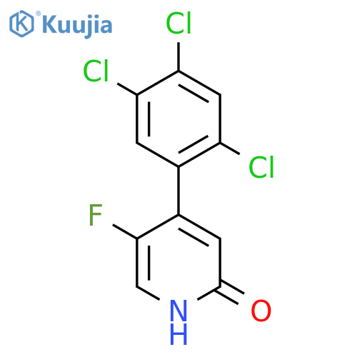 5-Fluoro-2-hydroxy-4-(2,4,5-trichlorophenyl)pyridine structure