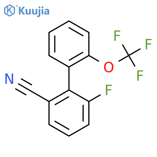 2-Cyano-6-fluoro-2'-(trifluoromethoxy)biphenyl structure