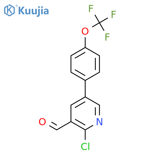 2-Chloro-5-(4-(trifluoromethoxy)phenyl)nicotinaldehyde structure