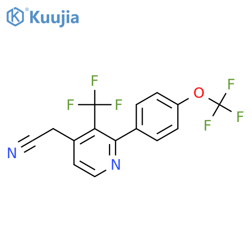 2-(4-(Trifluoromethoxy)phenyl)-3-(trifluoromethyl)pyridine-4-acetonitrile structure