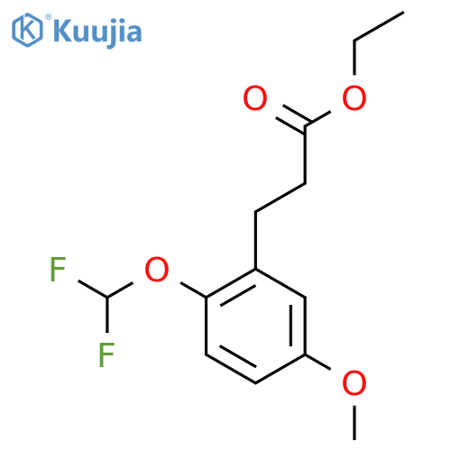 Ethyl 3-(2'-(difluoromethoxy)-5'-methoxyphenyl)propionate structure