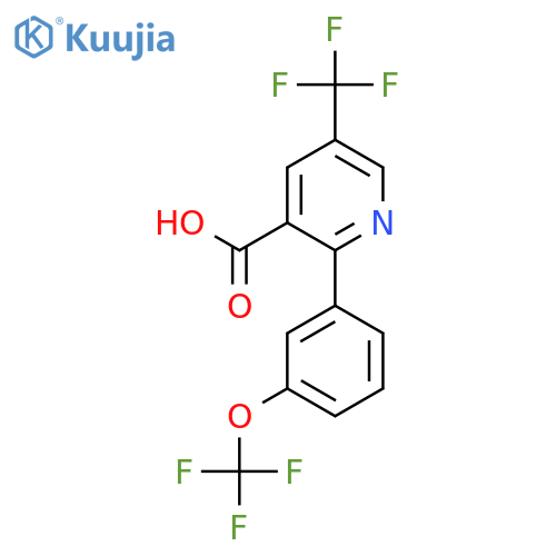 2-(3-(Trifluoromethoxy)phenyl)-5-(trifluoromethyl)nicotinic acid structure