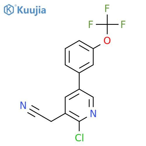 2-Chloro-5-(3-(trifluoromethoxy)phenyl)pyridine-3-acetonitrile structure