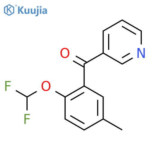 3-(2-(Difluoromethoxy)-5-methylbenzoyl)pyridine structure
