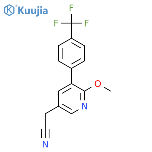 2-Methoxy-3-(4-(trifluoromethyl)phenyl)pyridine-5-acetonitrile structure