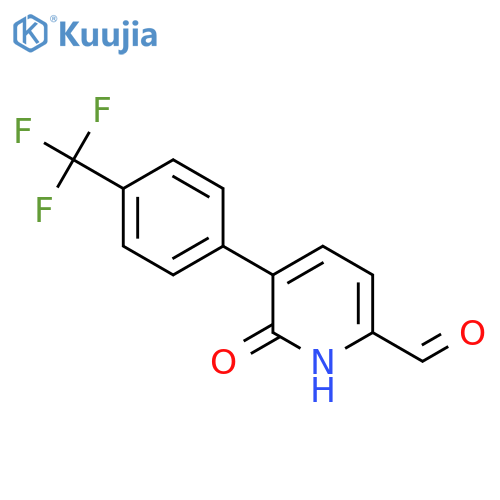 6-Hydroxy-5-(4-(trifluoromethyl)phenyl)picolinaldehyde structure