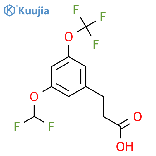 3-(3'-(Difluoromethoxy)-5'-(trifluoromethoxy)phenyl)propionic acid structure