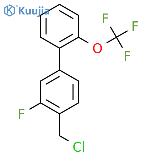 4-Chloromethyl-3-fluoro-2'-(trifluoromethoxy)biphenyl structure