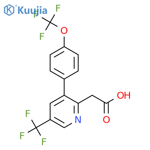 3-(4-(Trifluoromethoxy)phenyl)-5-(trifluoromethyl)pyridine-2-acetic acid structure