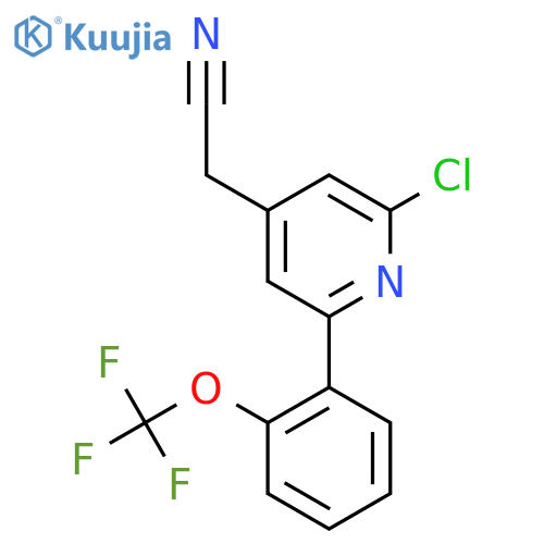 2-Chloro-6-(2-(trifluoromethoxy)phenyl)pyridine-4-acetonitrile structure