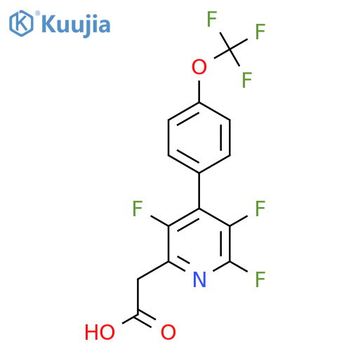 3,5,6-Trifluoro-4-(4-(trifluoromethoxy)phenyl)pyridine-2-acetic acid structure