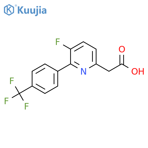 3-Fluoro-2-(4-(trifluoromethyl)phenyl)pyridine-6-acetic acid structure