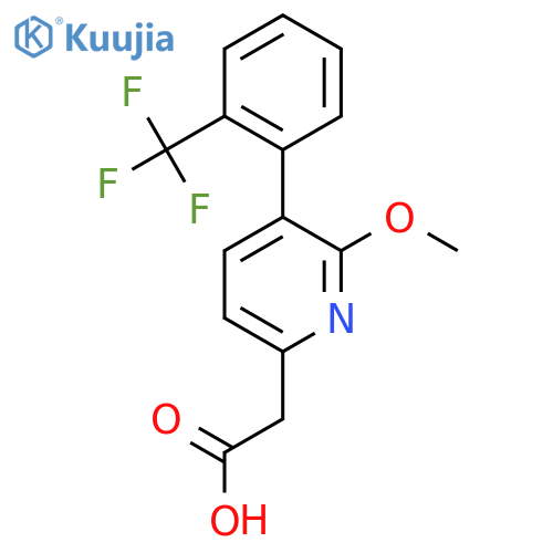 2-Methoxy-3-(2-(trifluoromethyl)phenyl)pyridine-6-acetic acid structure