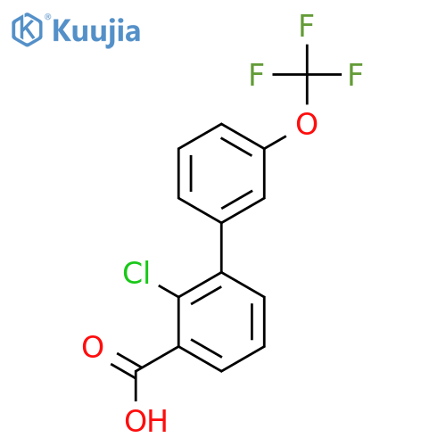 2-Chloro-3'-(trifluoromethoxy)biphenyl-3-carboxylic acid structure
