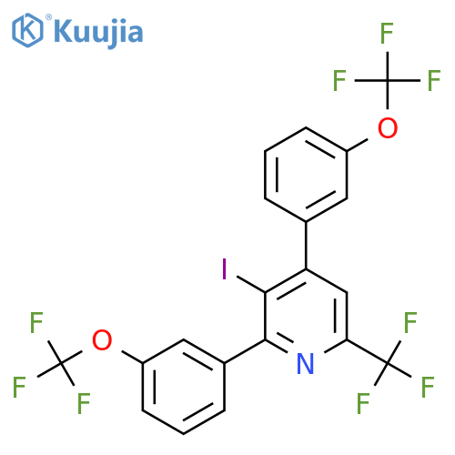 2,4-Bis(3-(trifluoromethoxy)phenyl)-3-iodo-6-(trifluoromethyl)pyridine structure