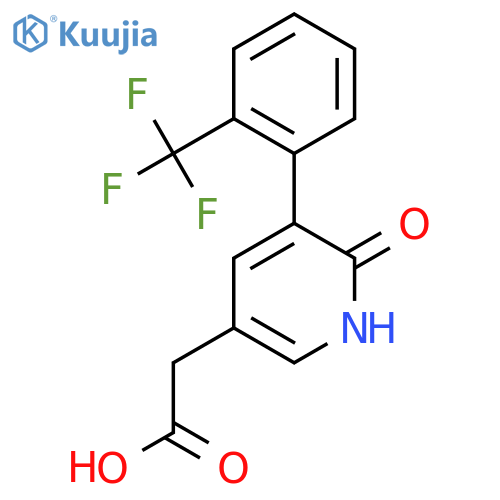 2-Hydroxy-3-(2-(trifluoromethyl)phenyl)pyridine-5-acetic acid structure