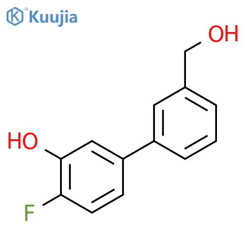 2-fluoro-5-[3-(hydroxymethyl)phenyl]phenol structure