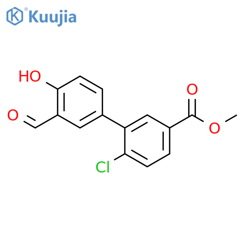 4-(2-Chloro-5-methoxycarbonylphenyl)-2-formylphenol structure