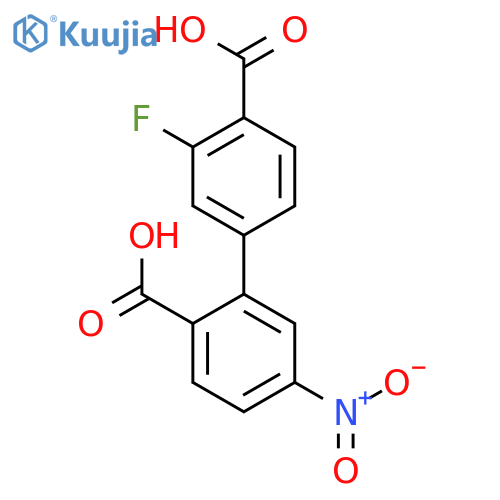 2-(4-Carboxy-3-fluorophenyl)-4-nitrobenzoic acid structure