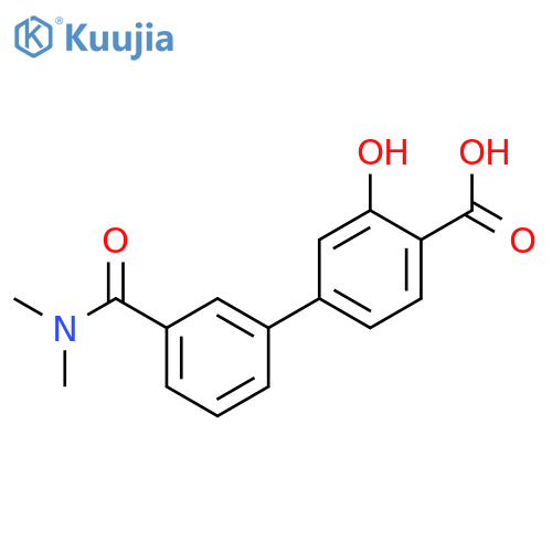 4-[3-(N,N-Dimethylaminocarbonyl)phenyl]-2-hydroxybenzoic acid structure