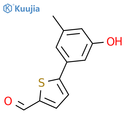 5-(3-Hydroxy-5-methylphenyl)thiophene-2-carbaldehyde structure