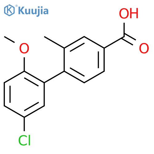4-(5-Chloro-2-methoxyphenyl)-3-methylbenzoic acid structure