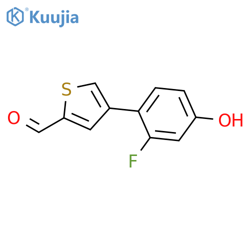 4-(2-Fluoro-4-hydroxyphenyl)thiophene-2-carbaldehyde structure