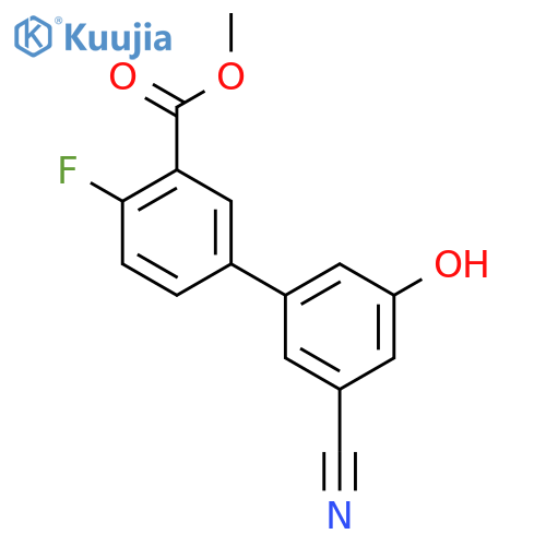 3-Cyano-5-(4-fluoro-3-methoxycarbonylphenyl)phenol structure