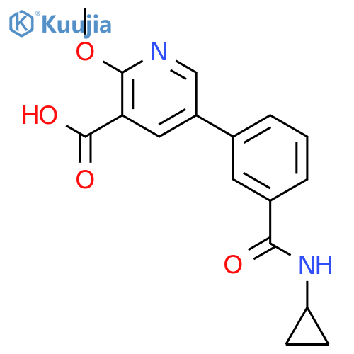 5-[3-(Cyclopropylaminocarbonyl)phenyl]-2-methoxynicotinic acid structure
