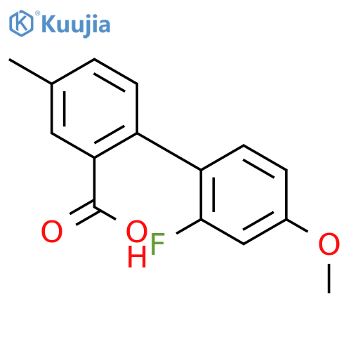 2-(2-fluoro-4-methoxyphenyl)-5-methylbenzoic Acid structure