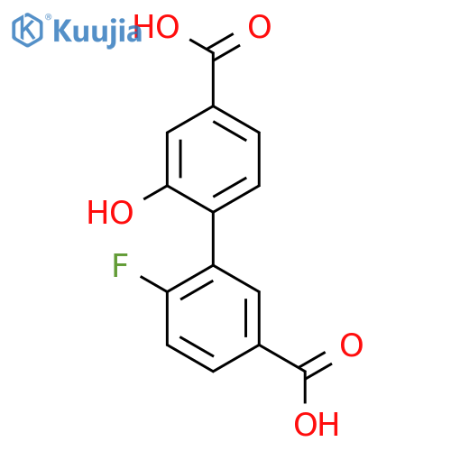 4-(5-Carboxy-2-fluorophenyl)-3-hydroxybenzoic acid structure