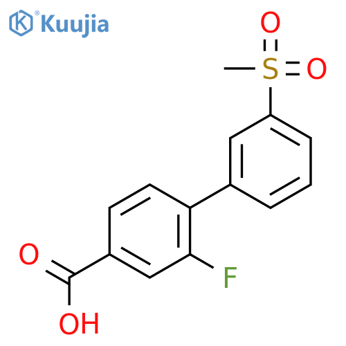 3-Fluoro-4-(3-methylsulfonylphenyl)benzoic acid structure
