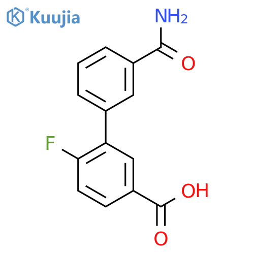3-(3-Aminocarbonylphenyl)-4-fluorobenzoic acid structure