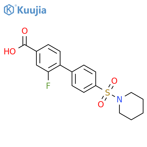 3-Fluoro-4-[4-(piperidin-1-ylsulfonyl)phenyl]benzoic acid structure